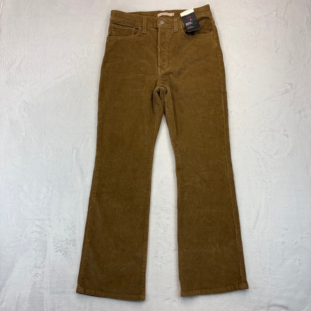 Levis Wedgie Bootcut Corduroy Pants Brown Tan High Rise Stretch W30 L30